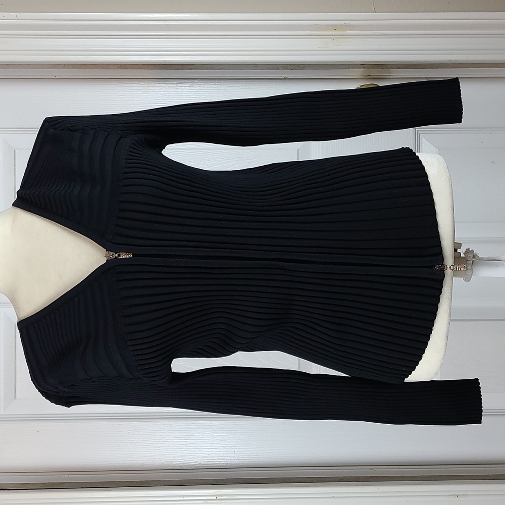 Belldini Ribbed Full Zip Sweater